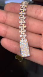 Pulso Cruces Moissanita Plata.925