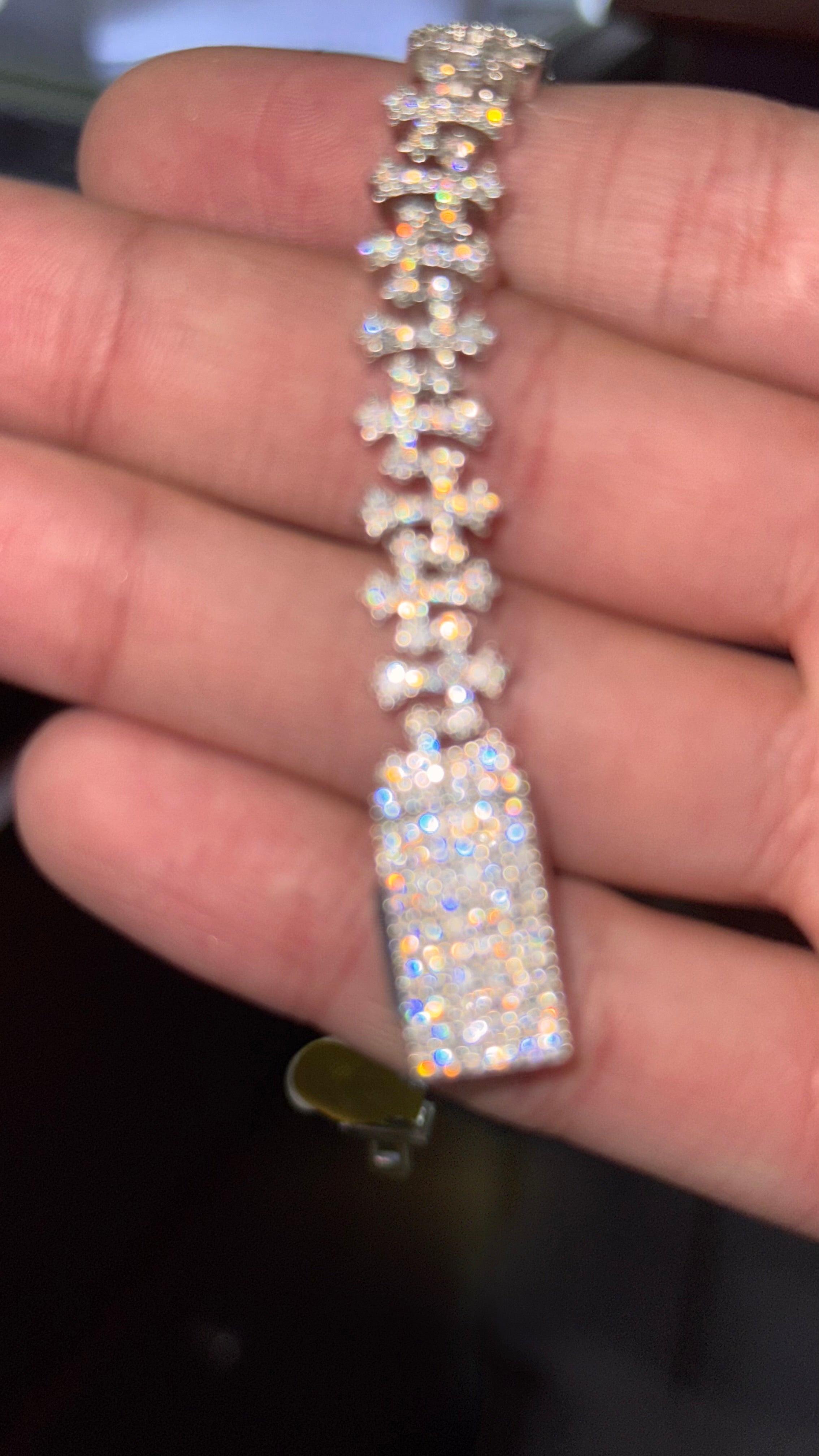 Pulso Cruces Moissanita Plata.925