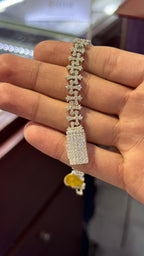 Pulso Cruces Moissanita Plata.925