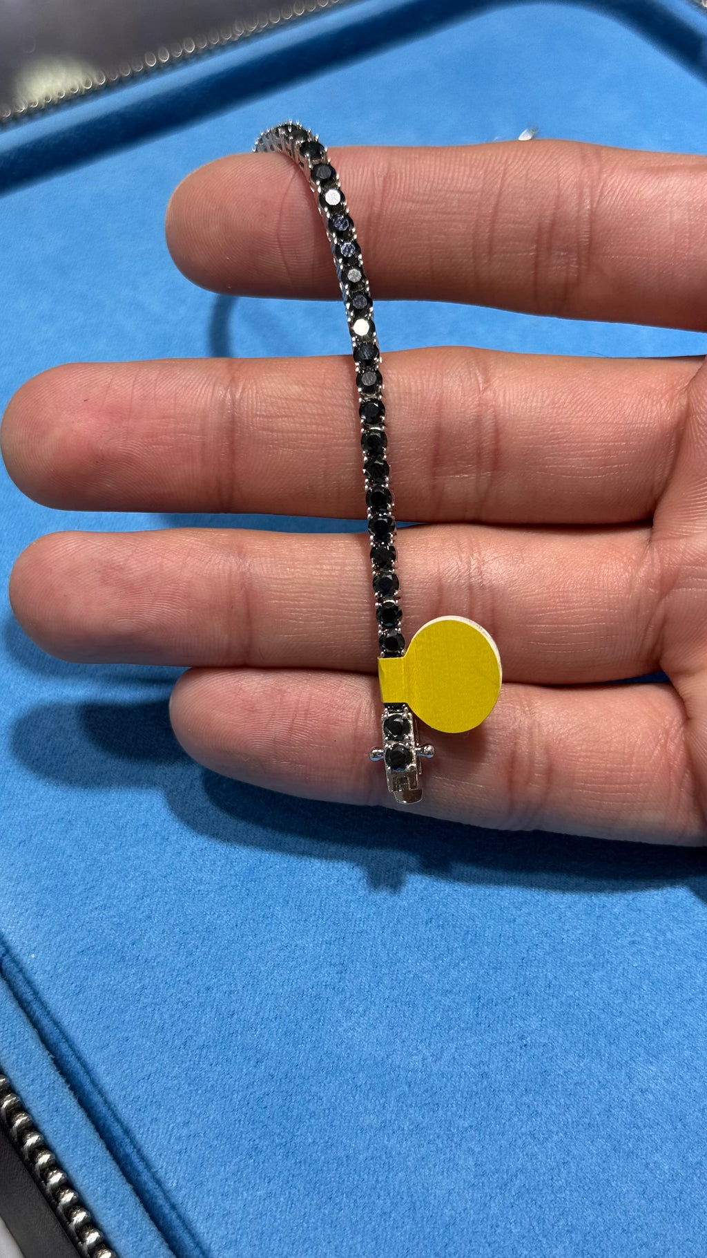 Pulso Tennis Black Moissanita Plata.925