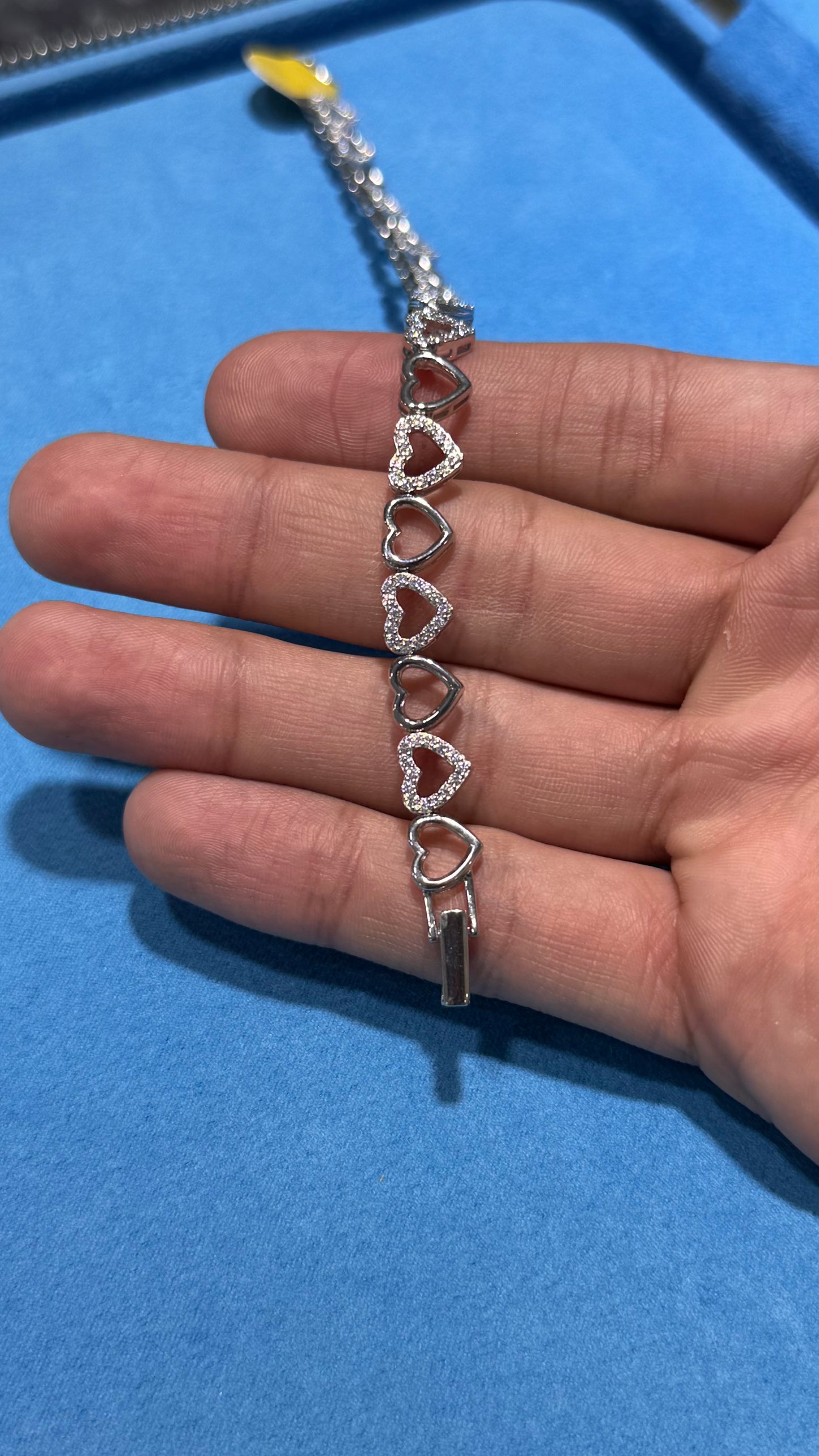 Pulso Corazones Moissanita Plata.925