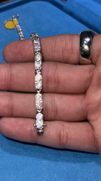 Pulso Tennis X Moissanita Plata.925