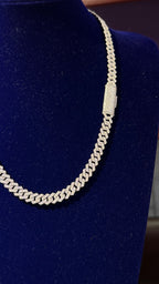 Cadena Miami Moissanita Plata.925