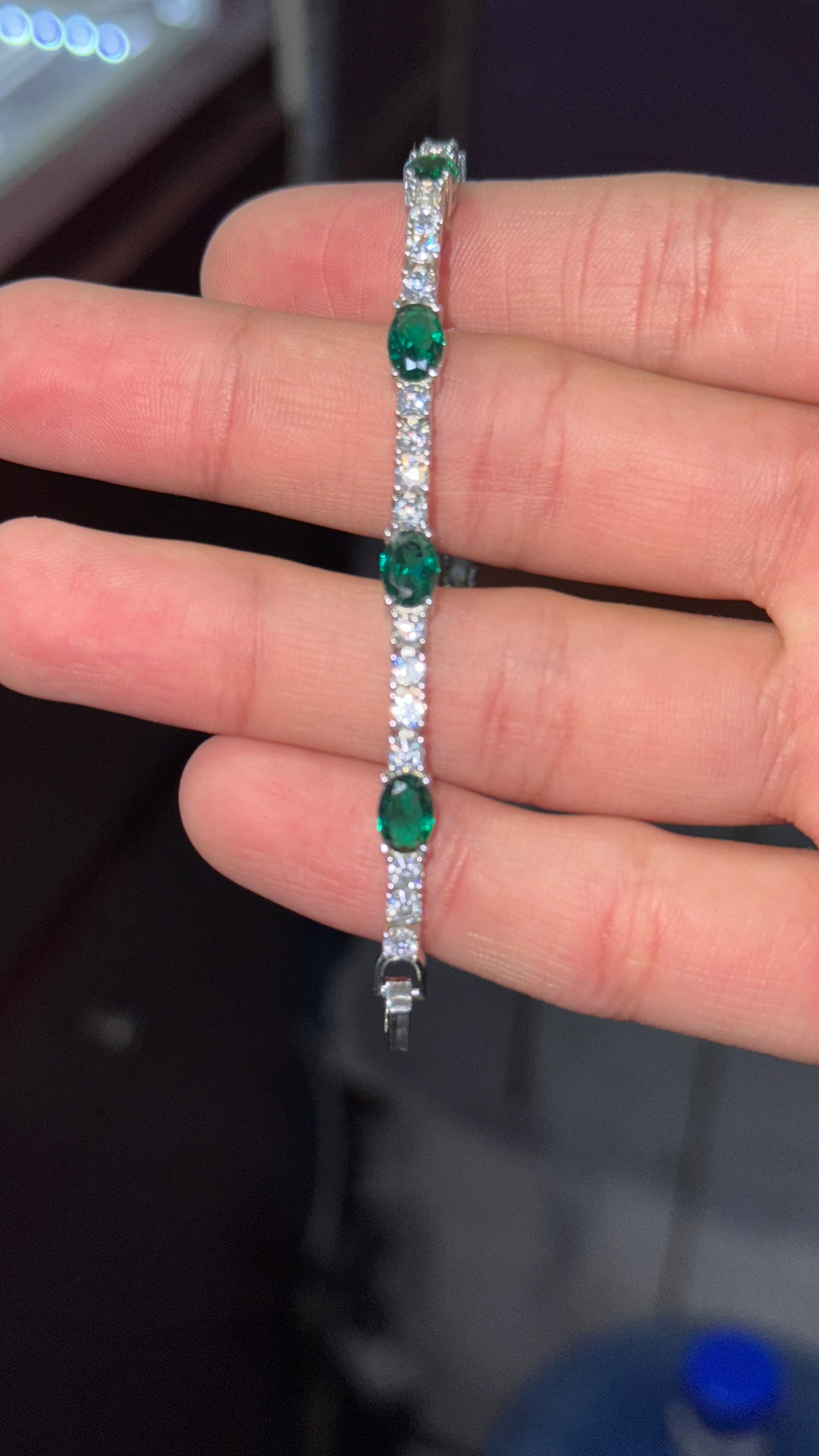 Pulso Corte Esmeralda Plata.925