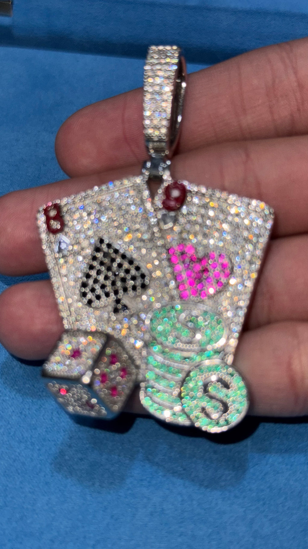 Dije Cartas Moissanita Plata.925