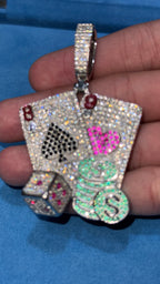 Dije Cartas Moissanita Plata.925