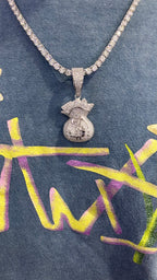 Dije Bolsa de Cash Moissanita Plata.925