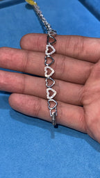 Pulso Corazones Moissanita Plata.925