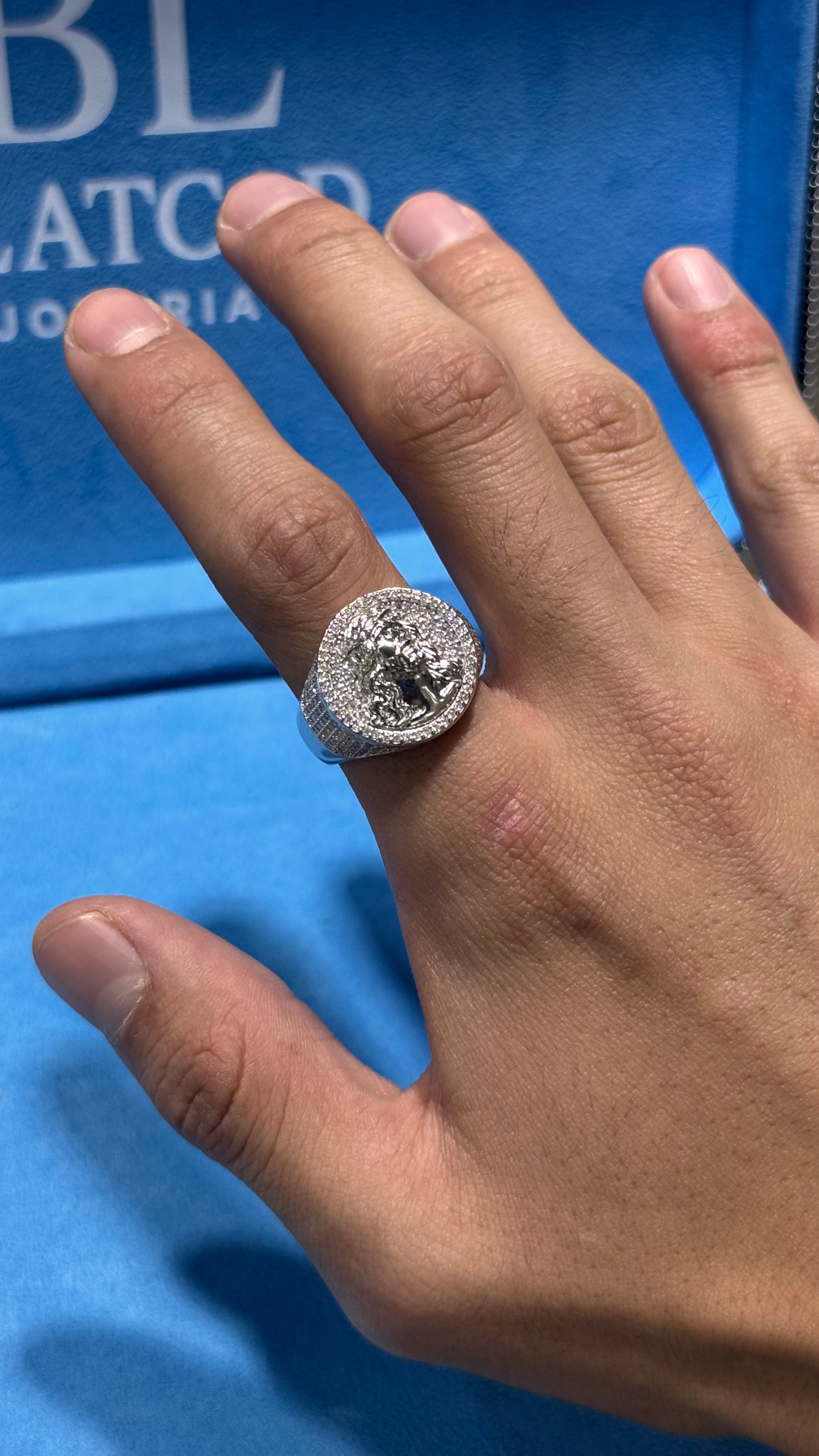 Anilo Cristo Moissanita Plata.925