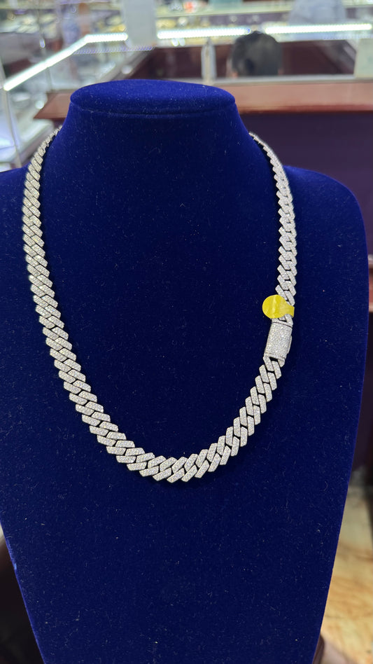 Cadena Miami Moissanita Plata.925