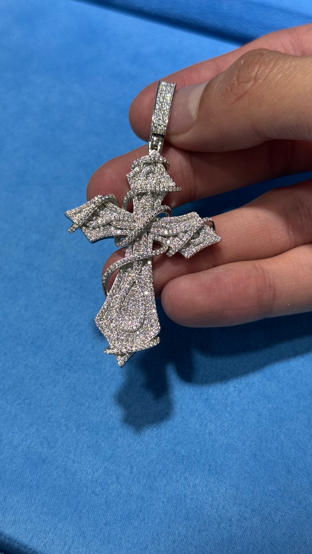 Dije CruzEsp Moissanita Plata.925