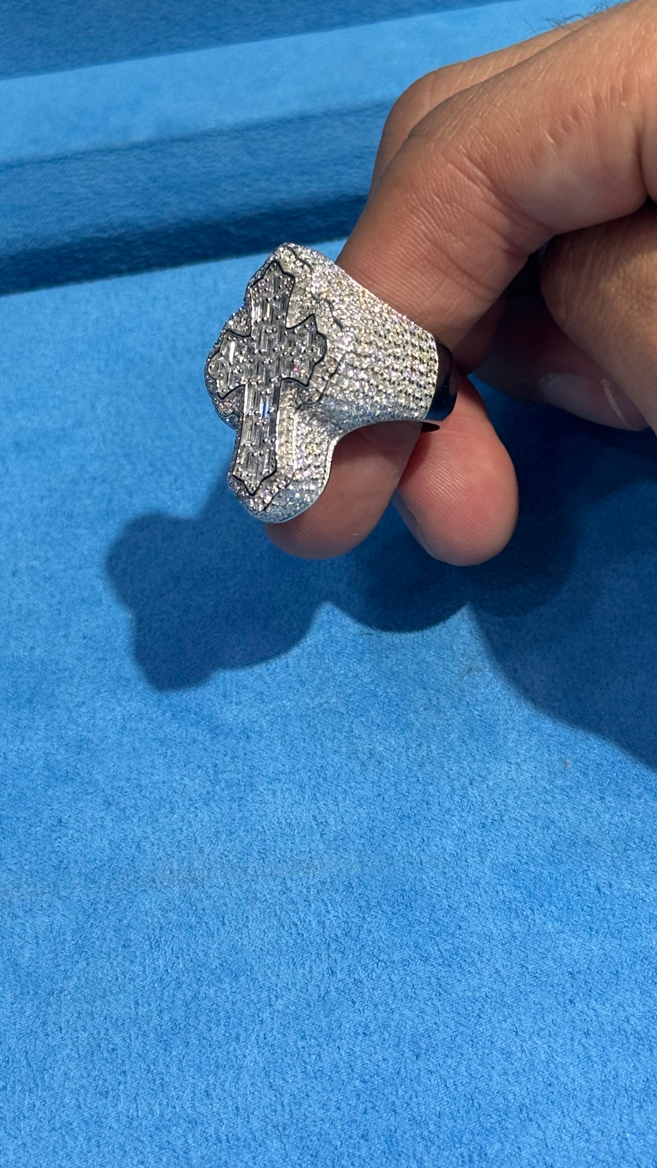 Anillos Cruz Moissanita Plata.925