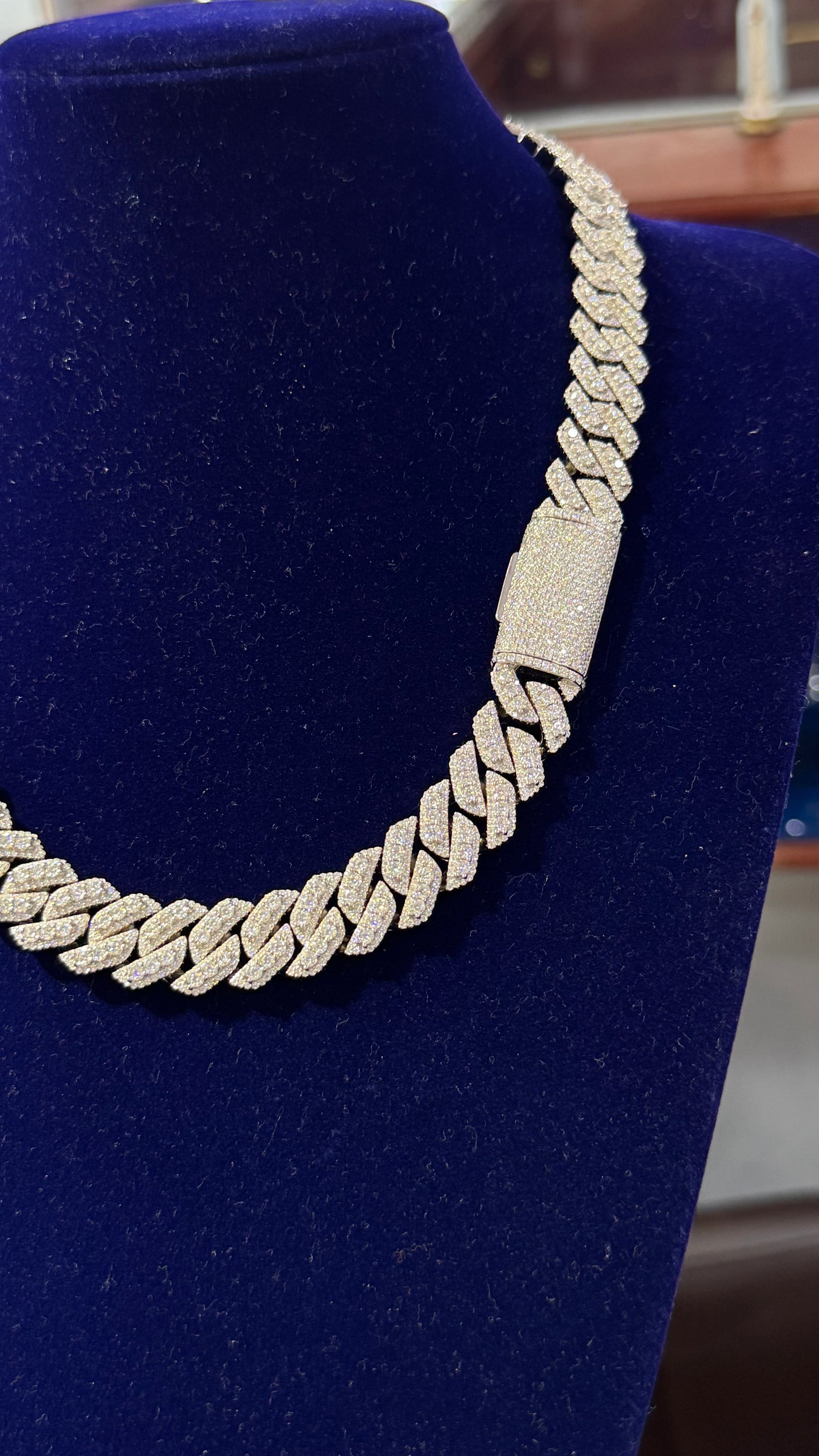 Cadena Miami Moissanita Plata.925