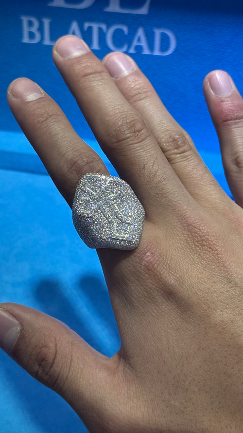 Anillo Cruz Moissanita Plata.925