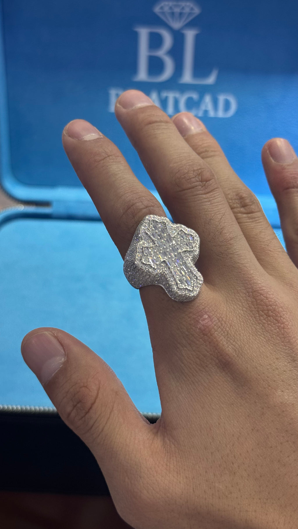 Anillos Cruz Moissanita Plata.925