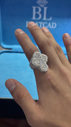 Anillos Cruz Moissanita Plata.925