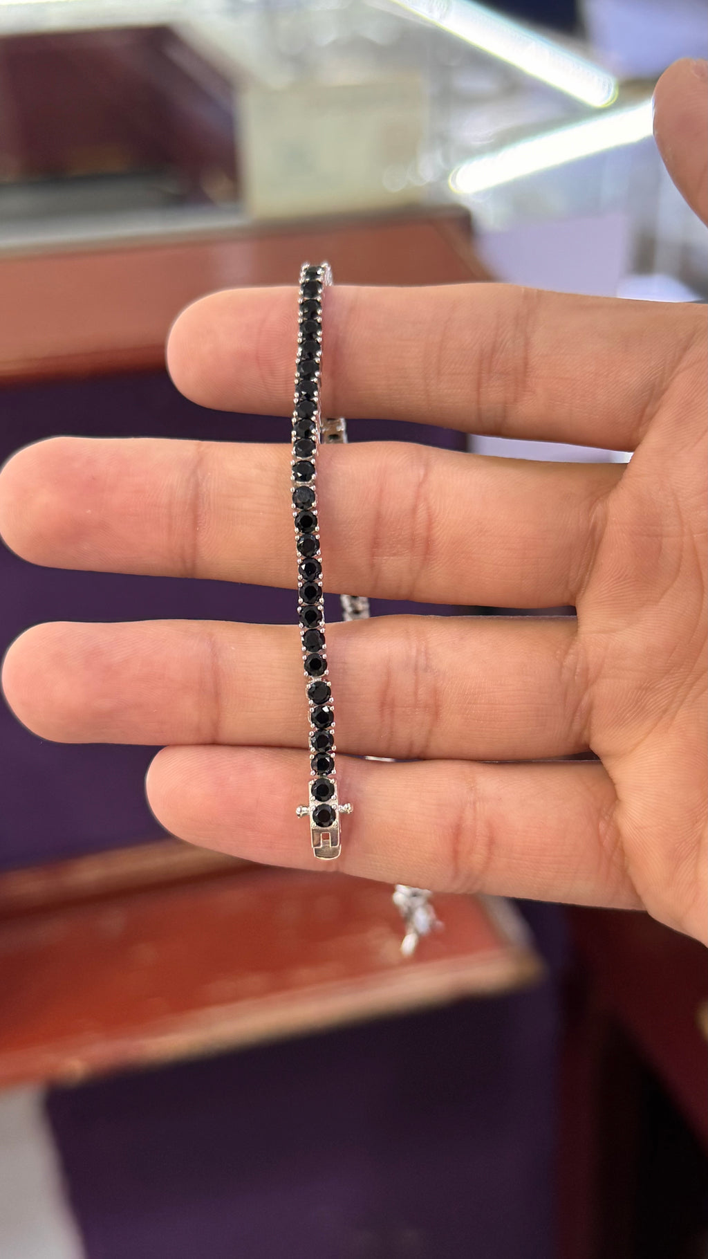 Pulso Tennis Black Plata.925