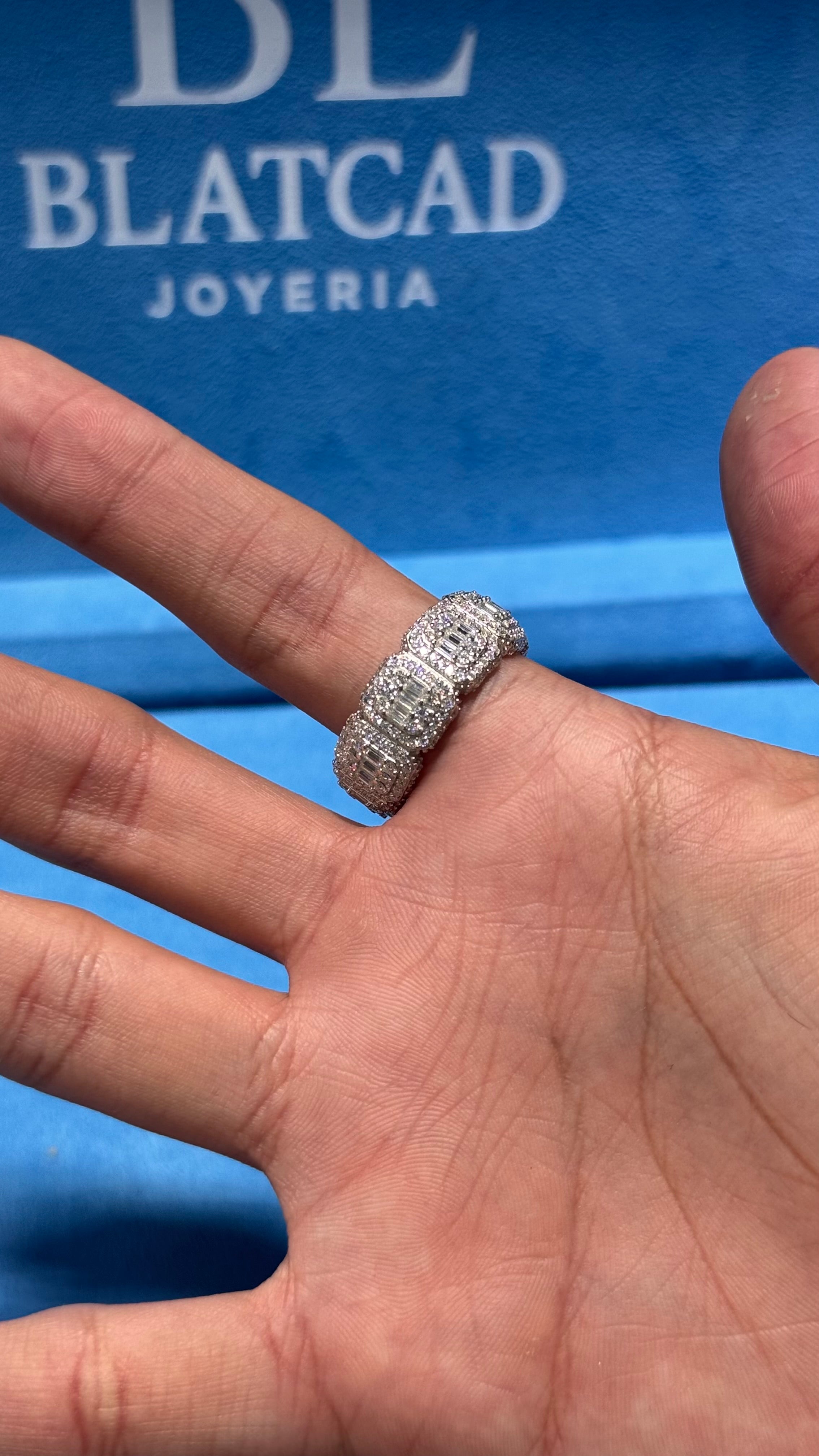 Anillo Cuadrado Moissanita Plata.925