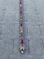 Pulso Baguette Arcoiris Plata.925