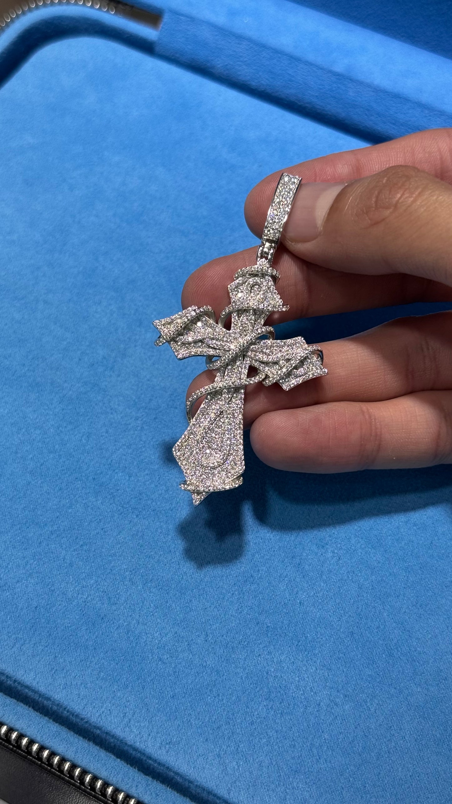 Dije CruzEsp Moissanita Plata.925