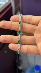 Pulso Corte Esmeralda Plata.925