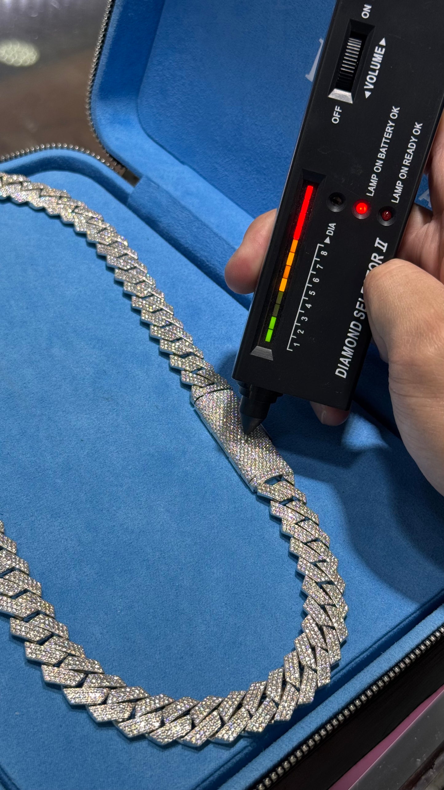 Cadena Miami Moissanita Plata.925