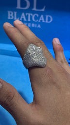 Anillo Cruz Moissanita Plata.925