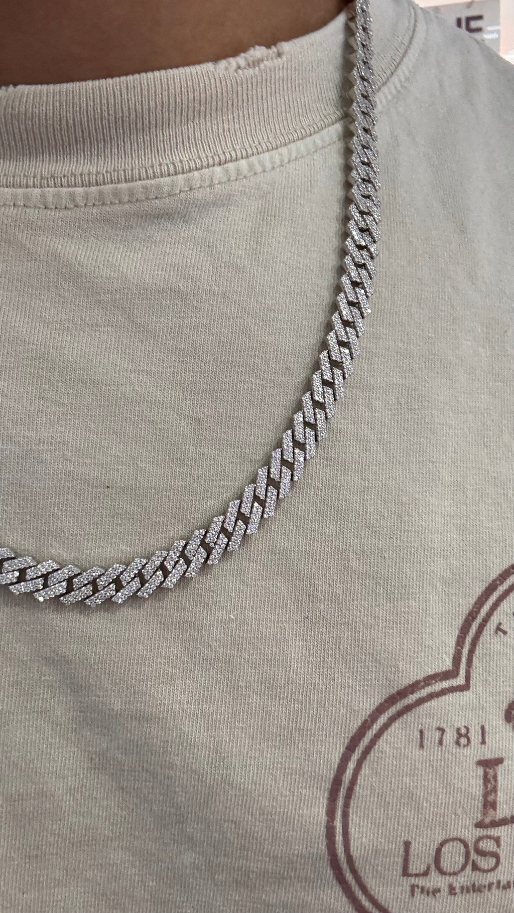 Cadena Miami Moissanita Plata.925