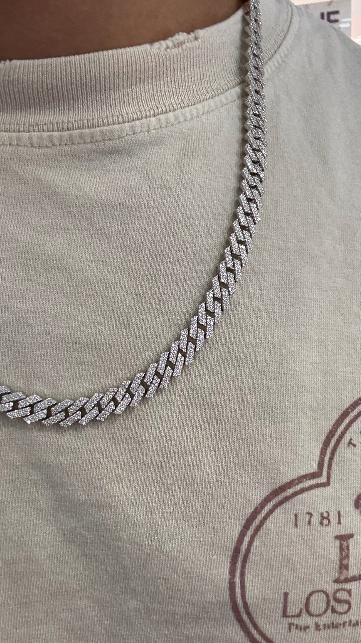 Cadena Miami Moissanita Plata.925