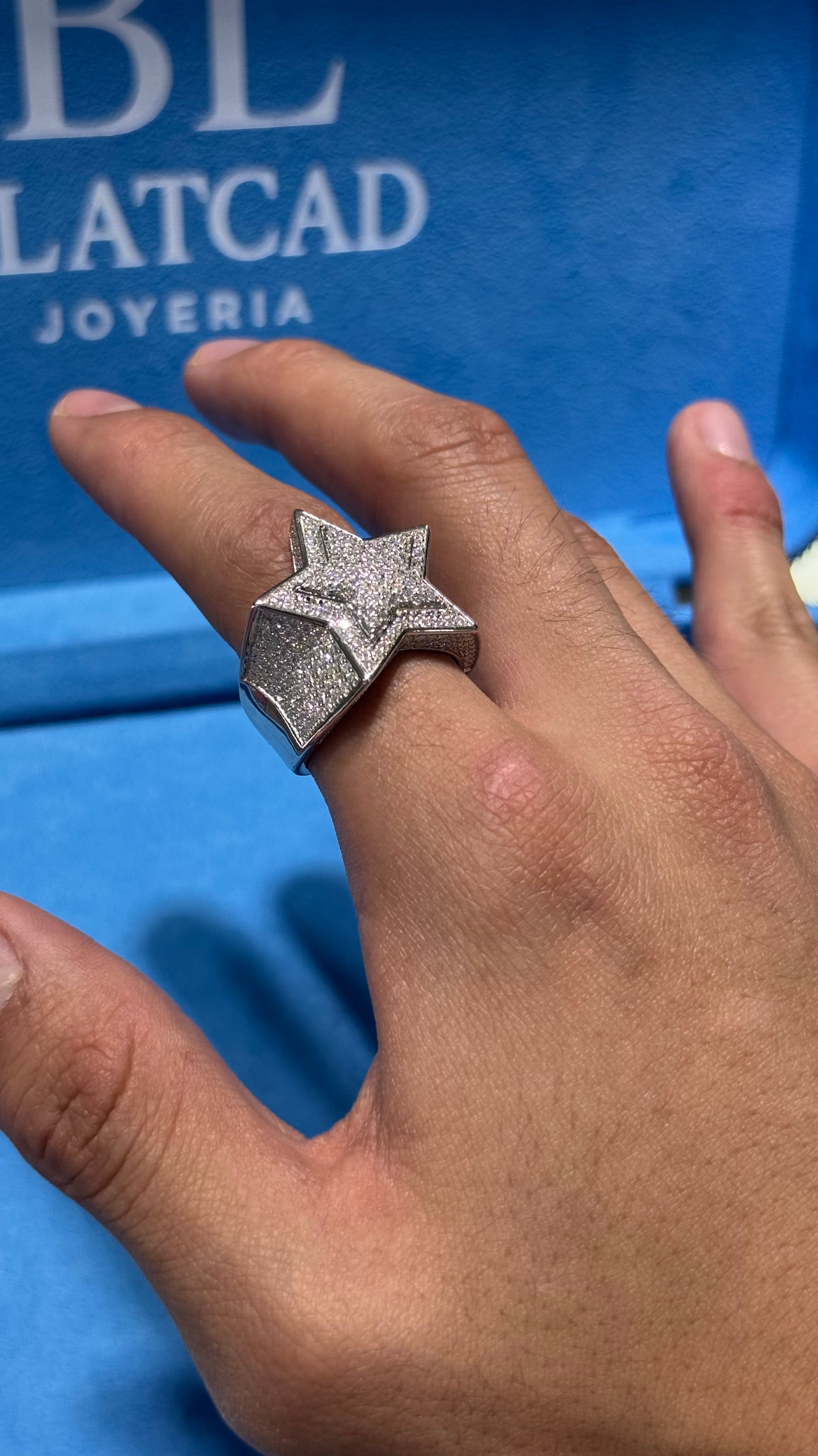 Anillo Estrella Moissanita Plata.925