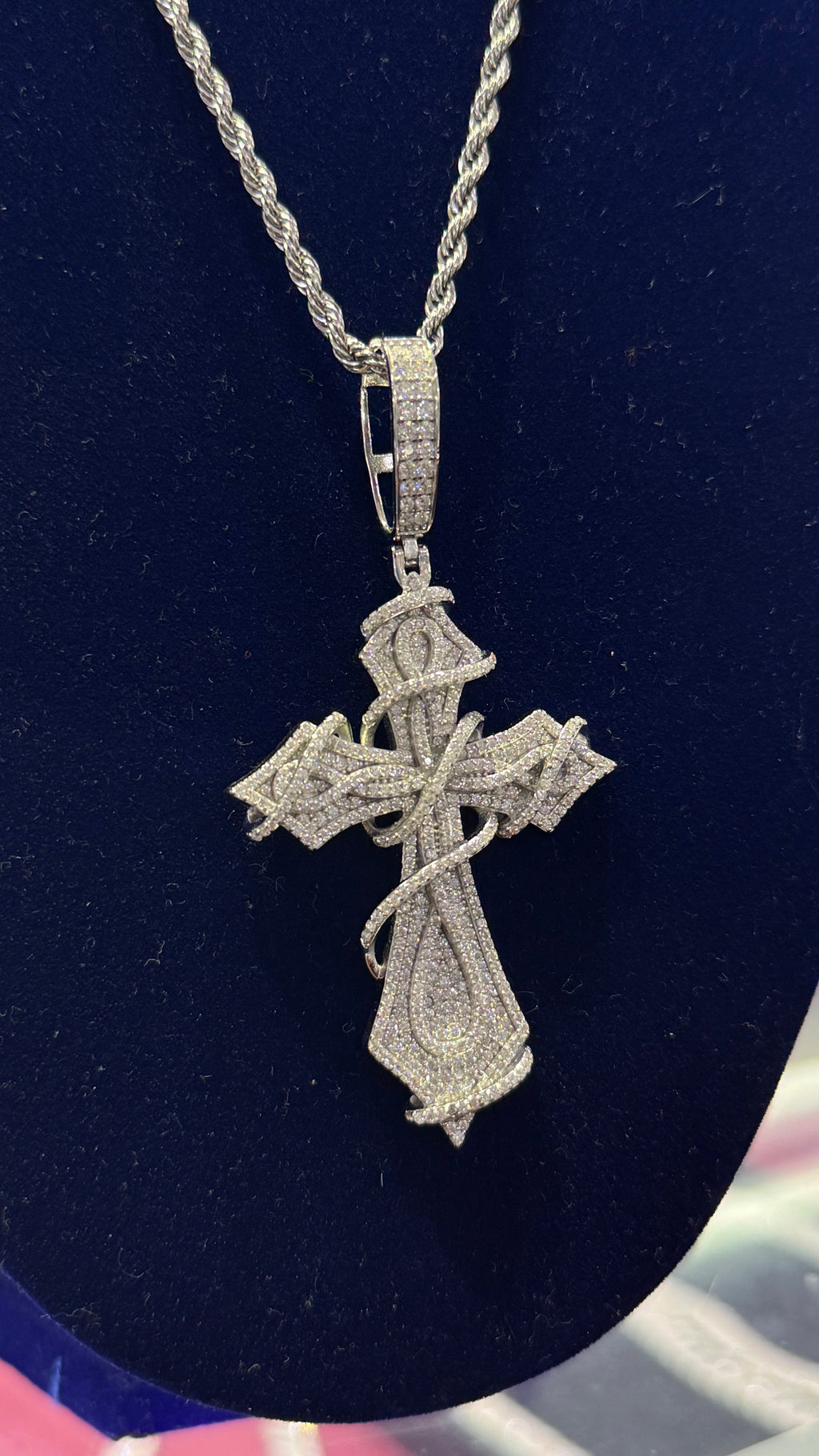 Dije CruzEsp Moissanita Plata.925