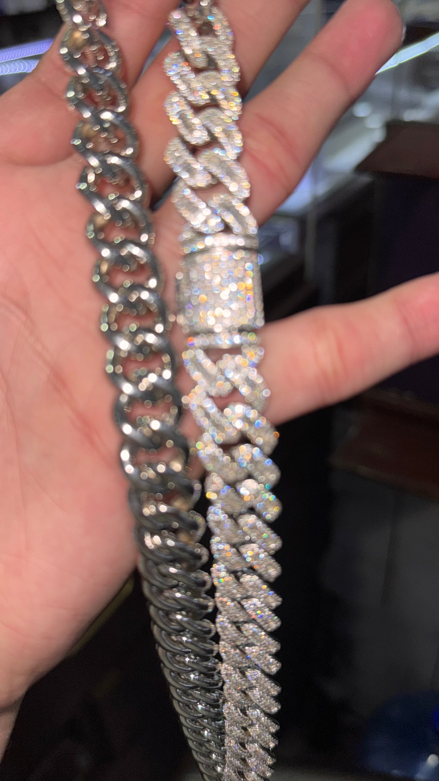 Cadena Miami Baguette Plata.925