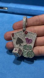 Dije Cartas Moissanita Plata.925