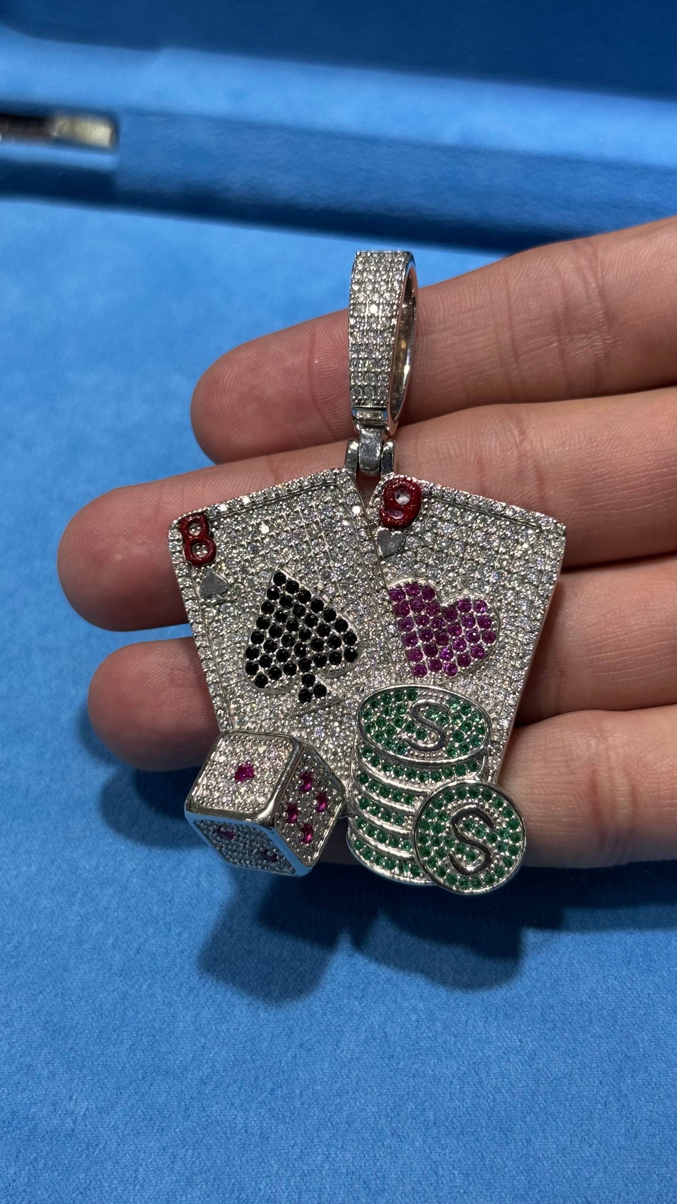 Dije Cartas Moissanita Plata.925