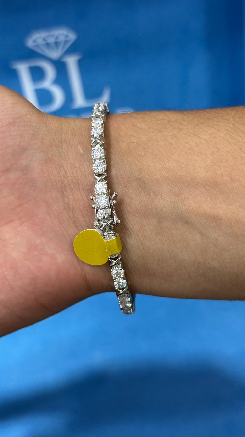 Pulso Tennis X Moissanita Plata.925