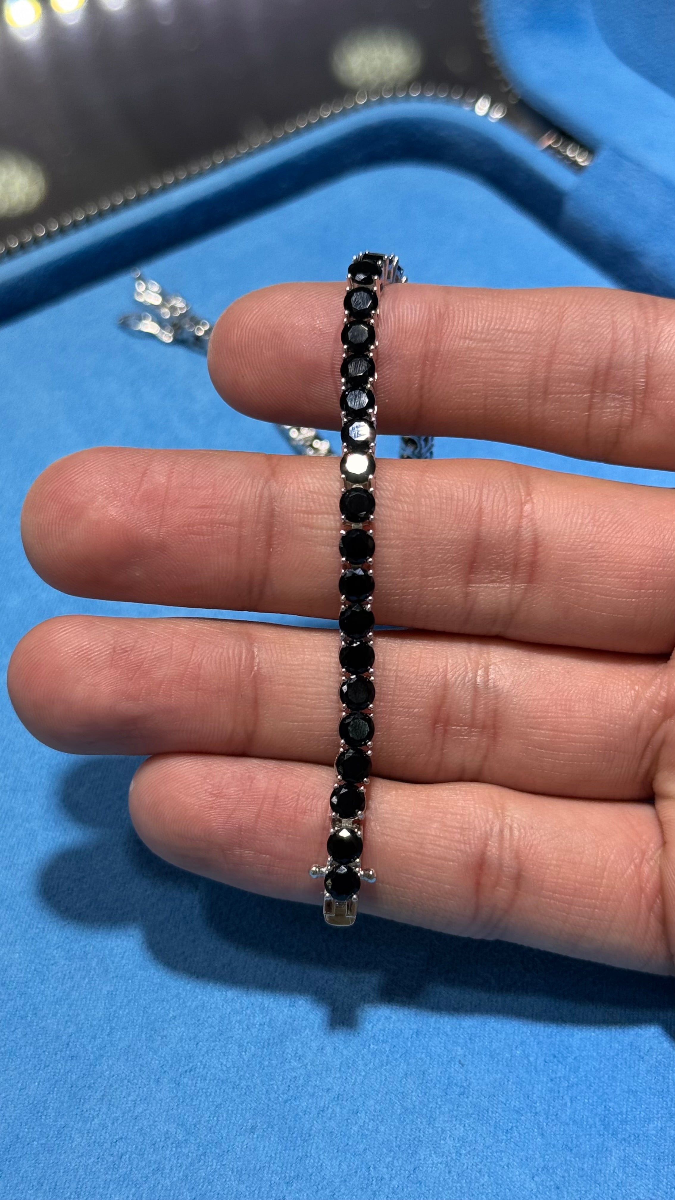 Pulso Tennis Black Plata.925