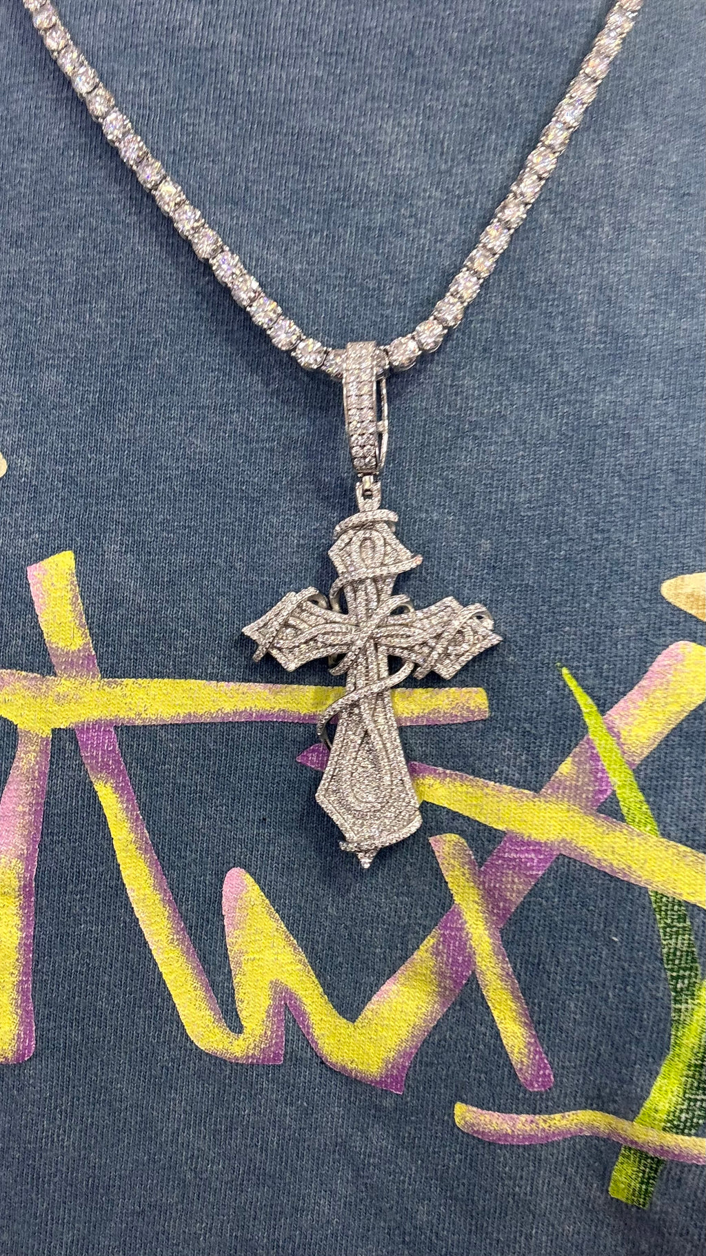 Dije CruzEsp Moissanita Plata.925