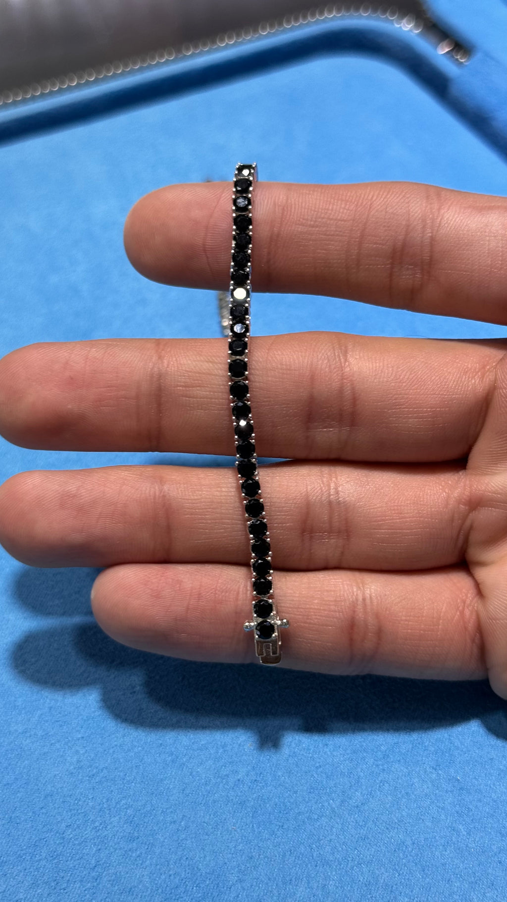 Pulso Tennis Black Plata.925