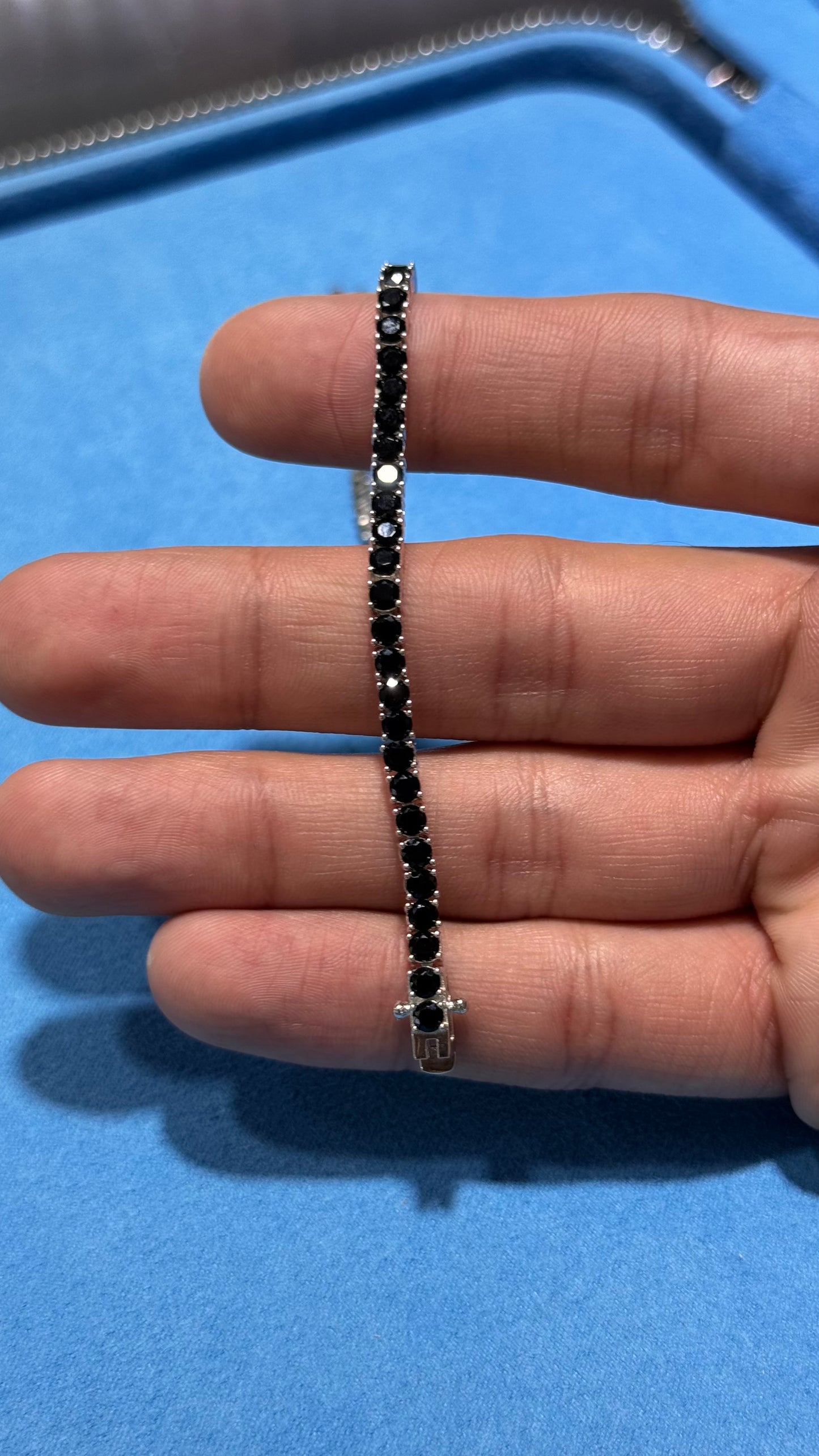 Pulso Tennis Black Plata.925