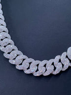 925 Silver Miami Baguette Chain