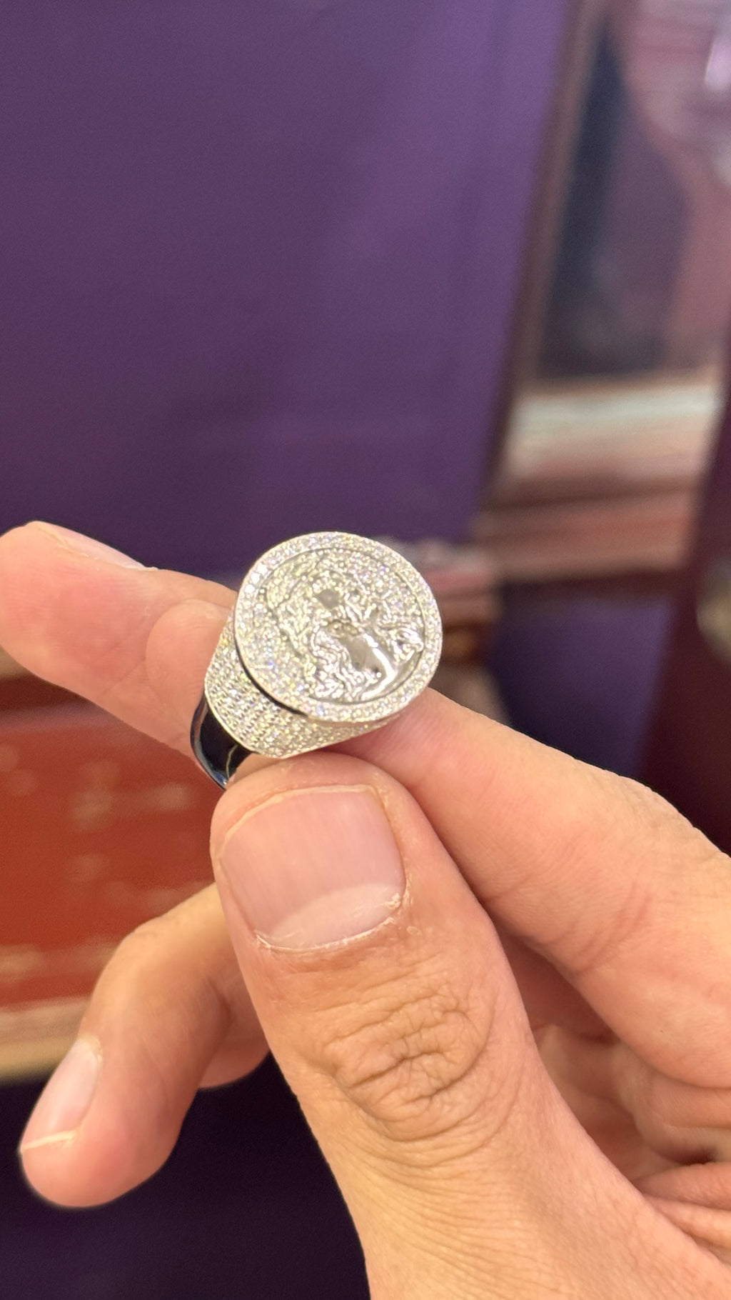 Anilo Cristo Moissanita Plata.925