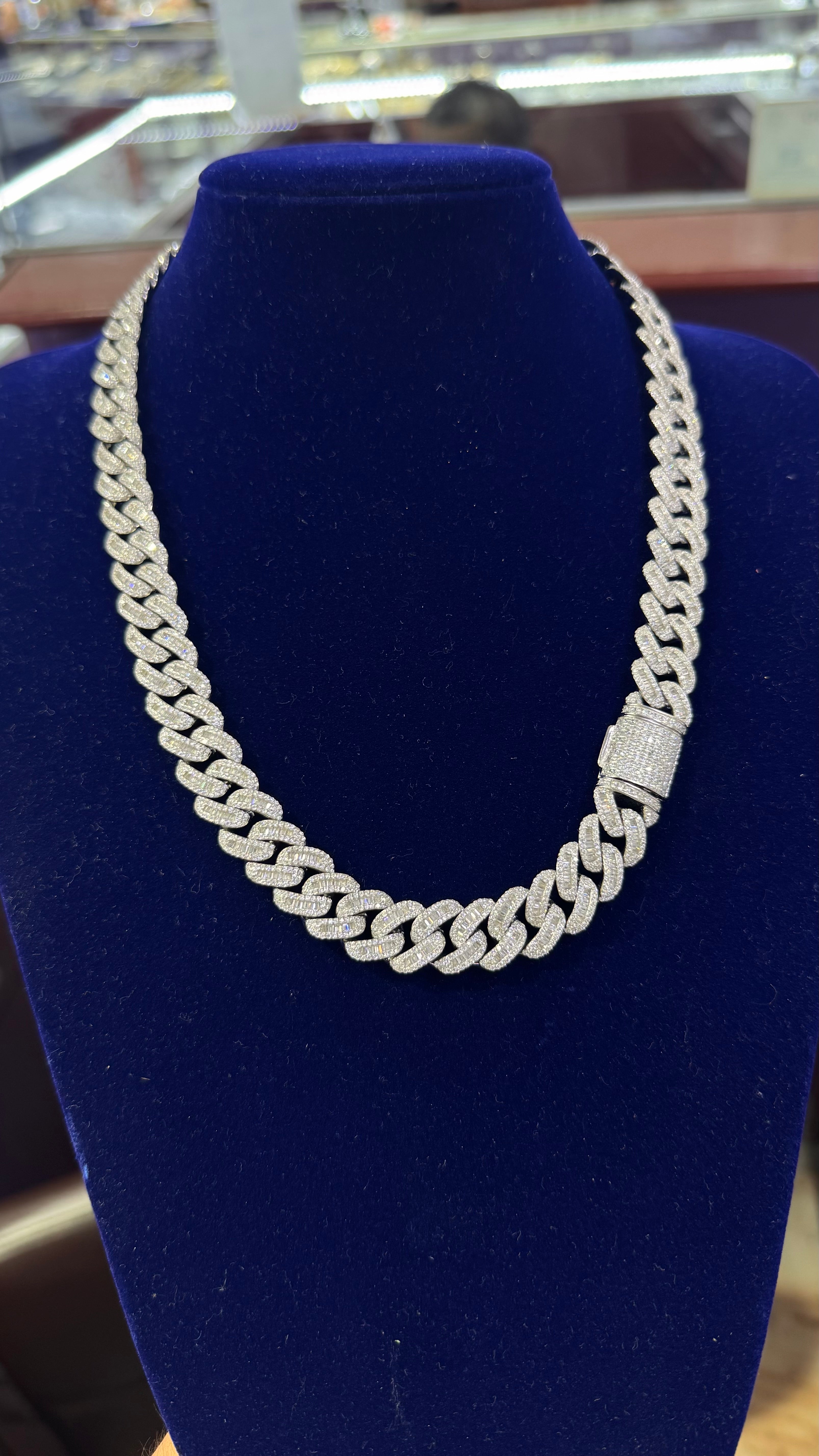 Cadena Miami Baguette Plata.925