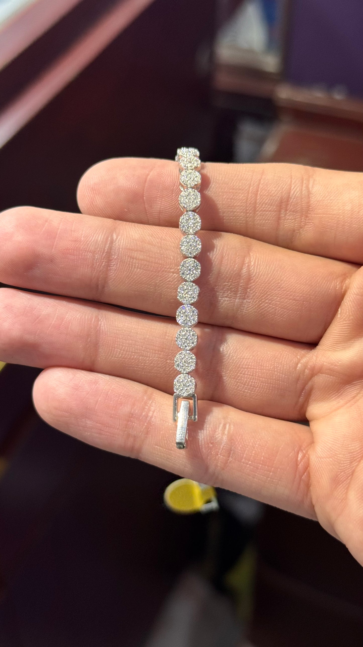 Pulso Circular Moissanita Plata.925