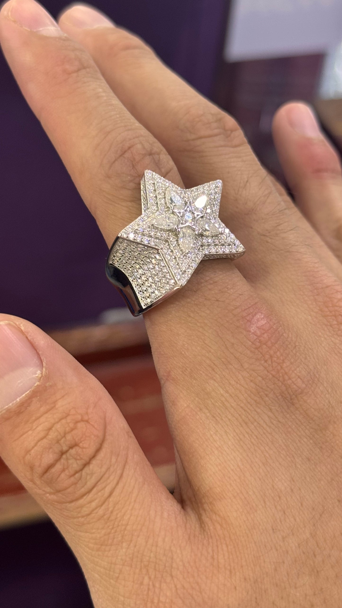 Anillos Estrella Moissanita Plata.925