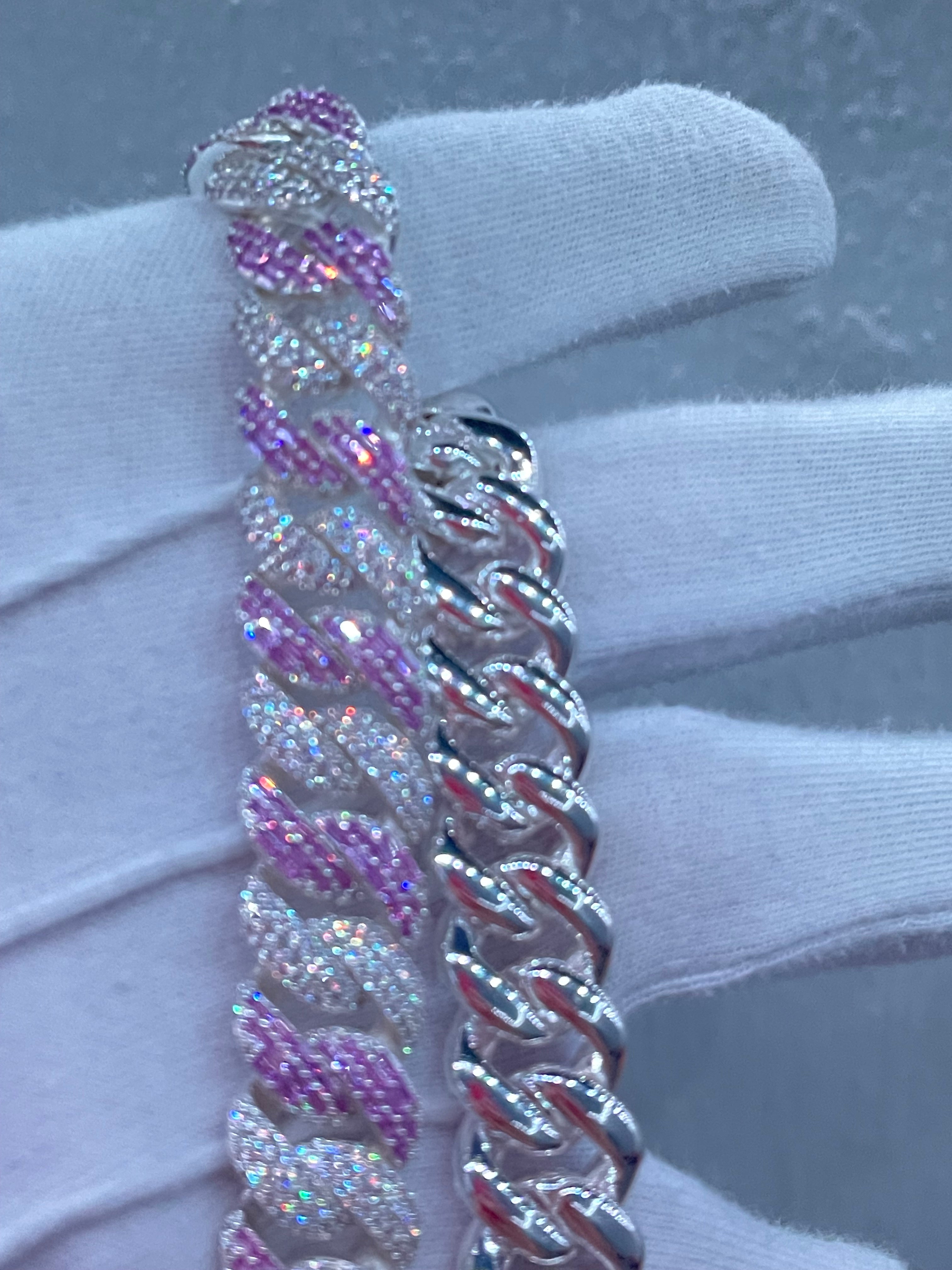925 Silver Miami Baguette Chain