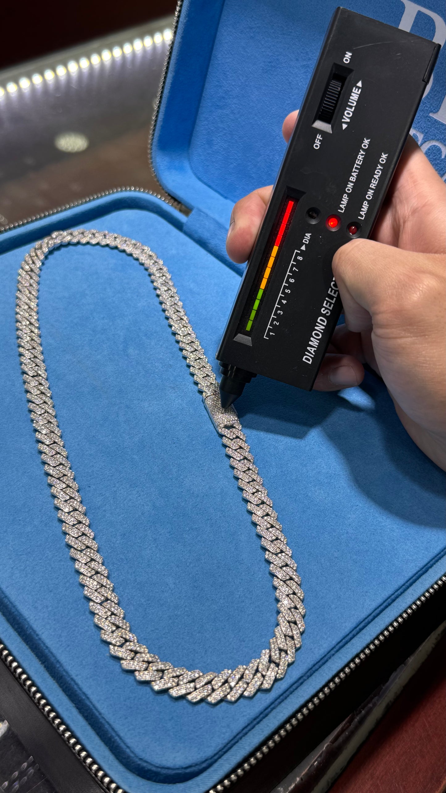 Cadena Miami Moissanita Plata.925