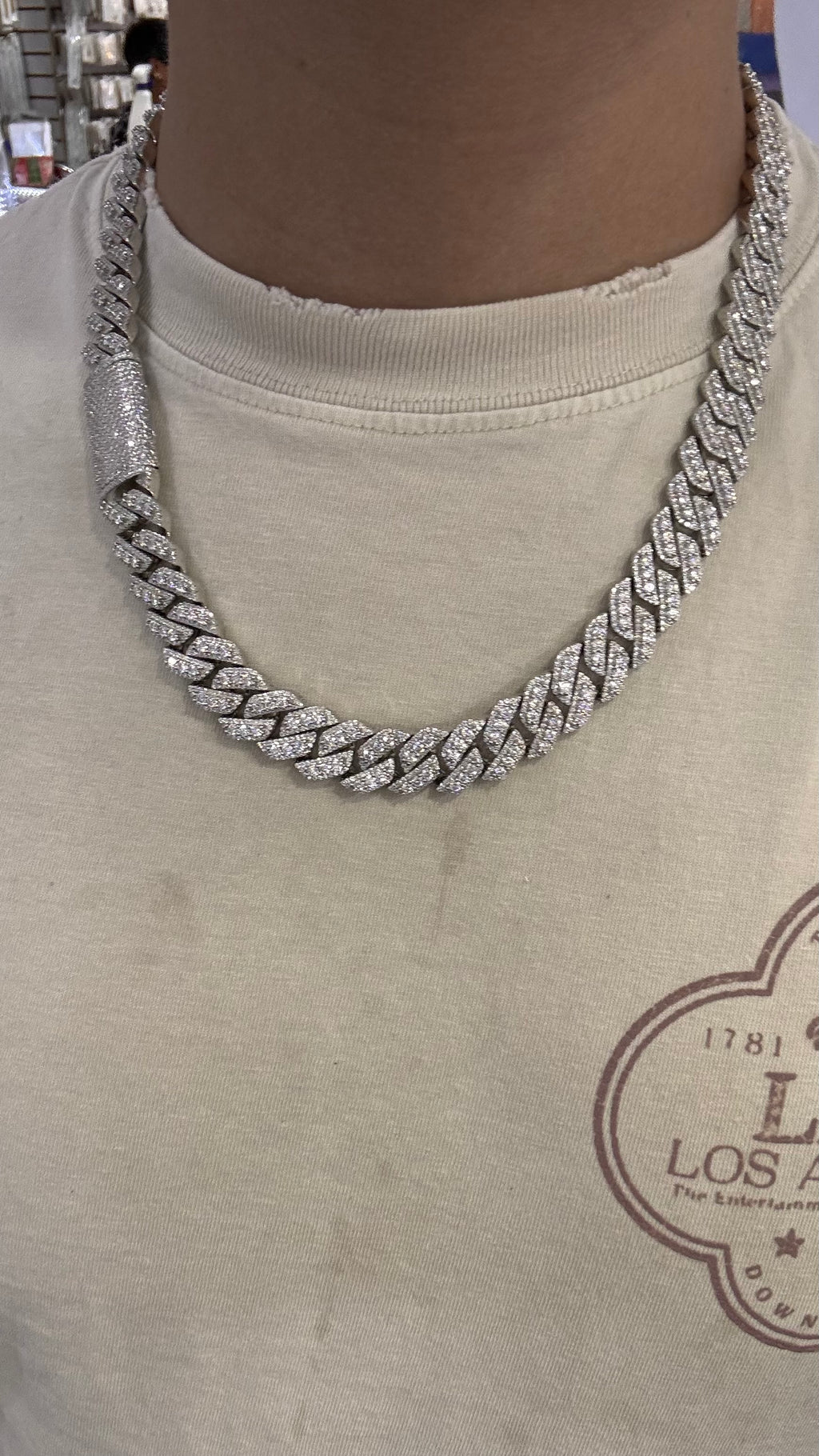 Cadena Miami Moissanita Plata.925