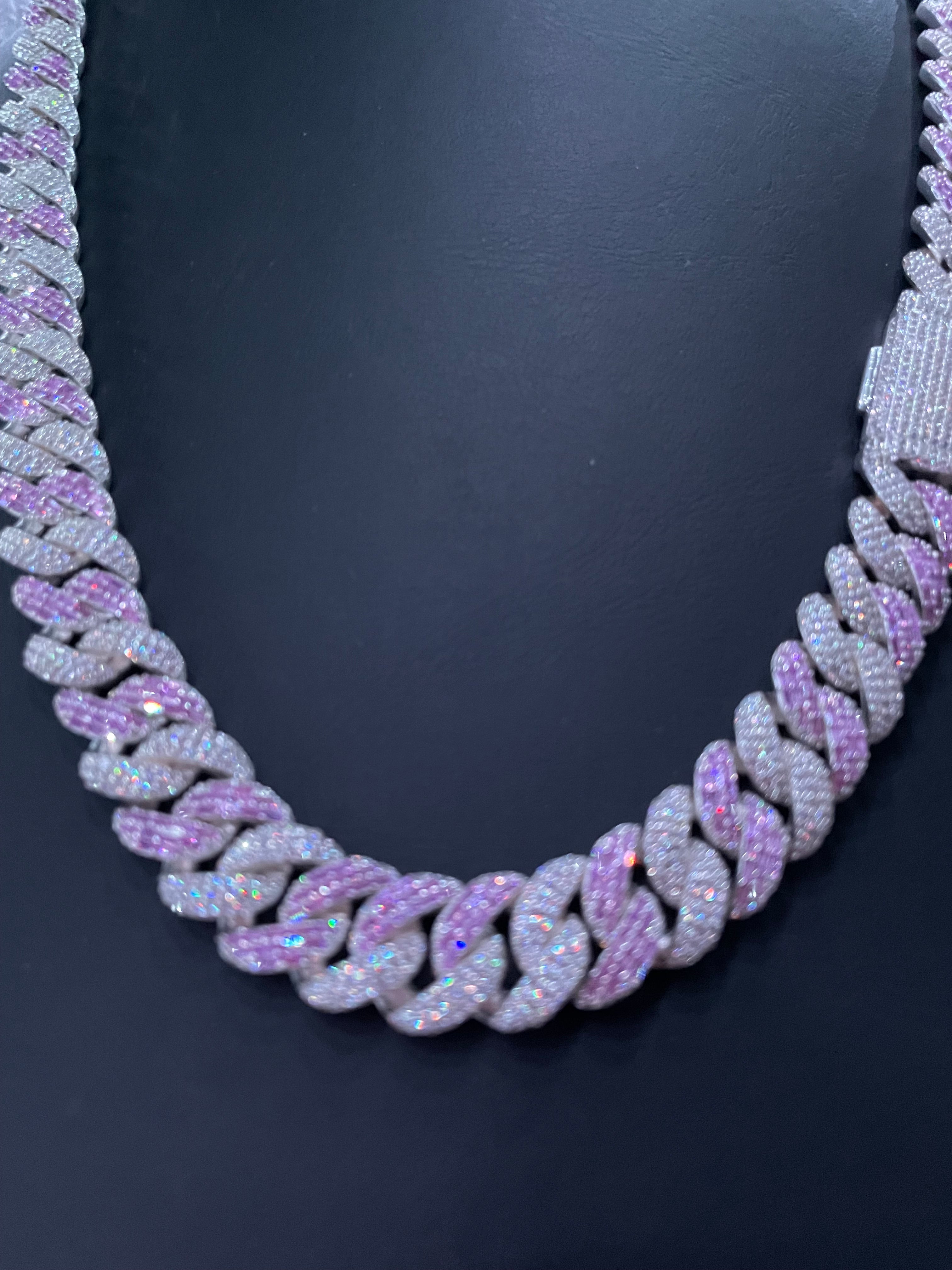 925 Silver Miami Baguette Chain