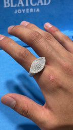 Anillo Ojo Moissanita Plata.925