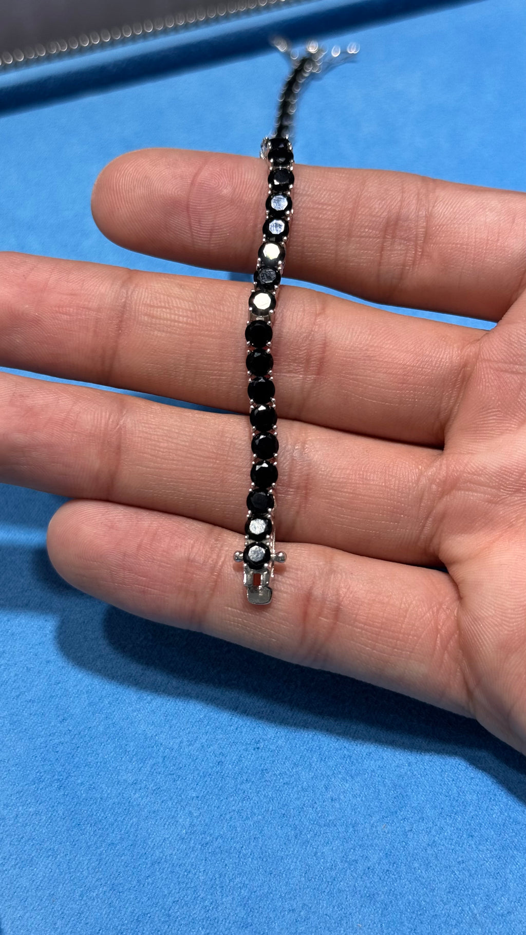 Pulso Tennis Black Plata.925